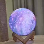 Galaxy Print Moon Lamp
