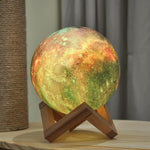 Galaxy Print Moon Lamp